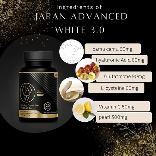 Jaw White Egg Crystal Skin Supplement 20 Caps