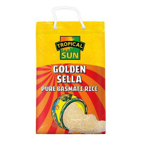 Tropical Sun Golden Sella Pure Basmati Rice 5kg| Premium Aged Parboiled Rice
