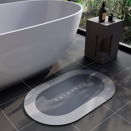 Bathroom Door Mat - Grey