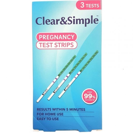 Clear & Simple 3 Tests Pregnancy Test Strips